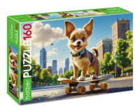 Пазлы 160 Щенок на скейте