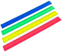 Линейка 30см пластик цветная