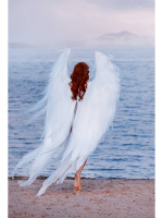 Алмазная мозаика 30*40 Ангел на берегу (холст на подрамнике, полная выкладка, 30цв)