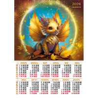 Календарь 2024 листовой А2 Год дракона 8060