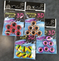 Глазки 3D цветные 16мм, 6шт ассорти