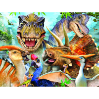 Пазлы 100 деталей Динозавры селфи 3D Dinosaur selfie