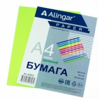 Бумага А4 20 л Зеленая неон 70 г/м Alingar