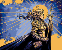 Картина по номерам 50*40 см ФРЕЯ Душа воина акрил металлик