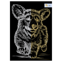 Гравюра большая золото Корги GA4_48269