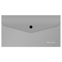 Папка-конверт евро кнопка 120*224 200 мкм серый металлик