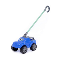 Каталка-автомобиль Боби с ручкой синий