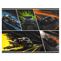 Клеенка Неоновые тачки 500*700 пвх 69117