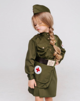 Костюм Военная Медсестра гимнастерка юбка пилотка ремень сумка размер 116-60 92522