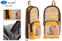 Пенал-сумочка 3 отд Капибара 10*22*6 см 