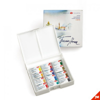 Краски аква 12цв Белые ночи в кюветах пластиковая коробка 1942036