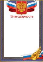 Благодарность символика 230гр рамка синяя 7200850