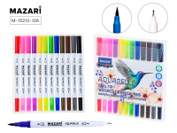 Маркеры акварельные 12цв AQUARELLE двусторонние М-15213-12