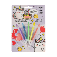 Свечи для торта с цветным пламенем 5шт*5,5см 