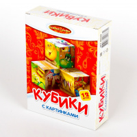 Кубики пластик 12шт с картинками Родные Сказки