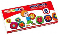 Пластика 6цв Цветик масса для лепки 160гр 3441044