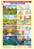 Дем картины Части суток методика + 8 картин А3 с текстом