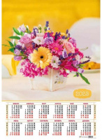 Календарь 2023 листовой А1 Цветы 7694