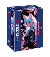 Пазлы 240 Девочка-лиса панорама compact box + постер для сборки