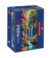 Пазлы 240 Живописный водопад панорама compact box + постер для сборки