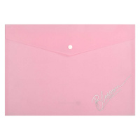 Папка-конверт А4 кнопка пластик Розовый 65867