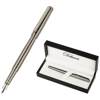 Ручка подарочная перьевая Delucci Mistico корпус оружейный металл футляр