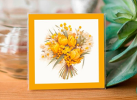 Карточка Букет с желтыми тюльпанами K518