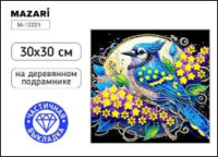 Алмазная мозаика 30*30 Птица (холст на подрамнике, частичная выкладка)