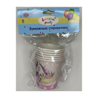 Стаканы бумажные Сердечки 200мл 6шт 