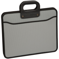 Папка-портфель А4 3 отд 390*315*120мм на молнии серая