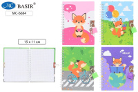 Блокнот 11*15 см 48 л Лиса,клетка,спираль,замочек МС-6684