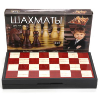 Шахматы магнитные 4в1 шахматы шашки нарды карты 25*13*3.5см играем вместе 183131