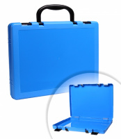 Портфель-кейс пластиковый голубой 375х275х50мм КС12