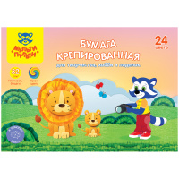 Цвет бумага крепированная набор А4 24цв/24л в папке