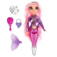 Кукла 32см Русалка розовые волосы реал. глаза, пласт. хвост, аксессуары 364572