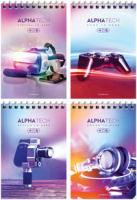 Блокнот А6 40 л Увлечения Neon Alphatech гребень 