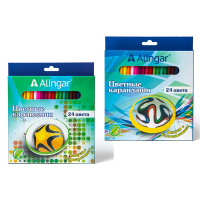 Карандаш 24 цв Alingar 3-хгранные Футбол AL4391-24