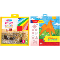 Цвет бумага для оригами 300*300 8л/8цв