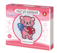 Вышивка Медвежонок с сердечком с пяльцами 05619