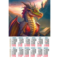 Календарь 2024 листовой А2 Год дракона 8067