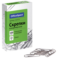 Скрепки канц 22 мм 100 шт карт.упак.