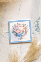 Карточка Поздравляем! (букет с гортензией) К463