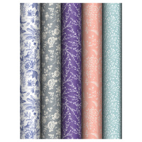 Бумага упаковочная Grace pattern 70*100 глянц 5 дизайнов 62820