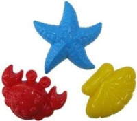 Набор формочек для песка Краб, морская звезда, ракушка 3 шт 109653