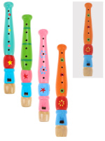 Дудочка деревянная 20см цвет микс
