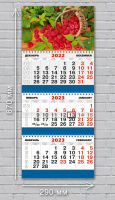 Календарь 2023 квартальный Малина 293*762 мм