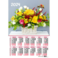 Календарь 2024 листовой А2 Цветы 8056