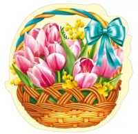 Украшение Весенняя корзина Первоцветы А5 079.518