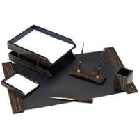 Настольный набор 6 предметов черное дерево