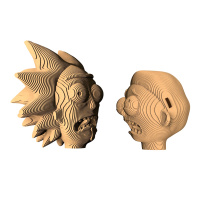 Конструктор сборный бюст Рик и Морти